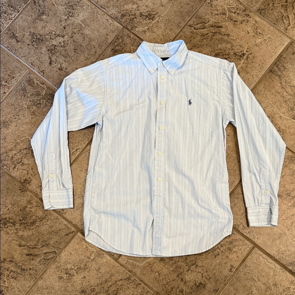 Ralph Lauren Light Blue Striped Kids Shirt